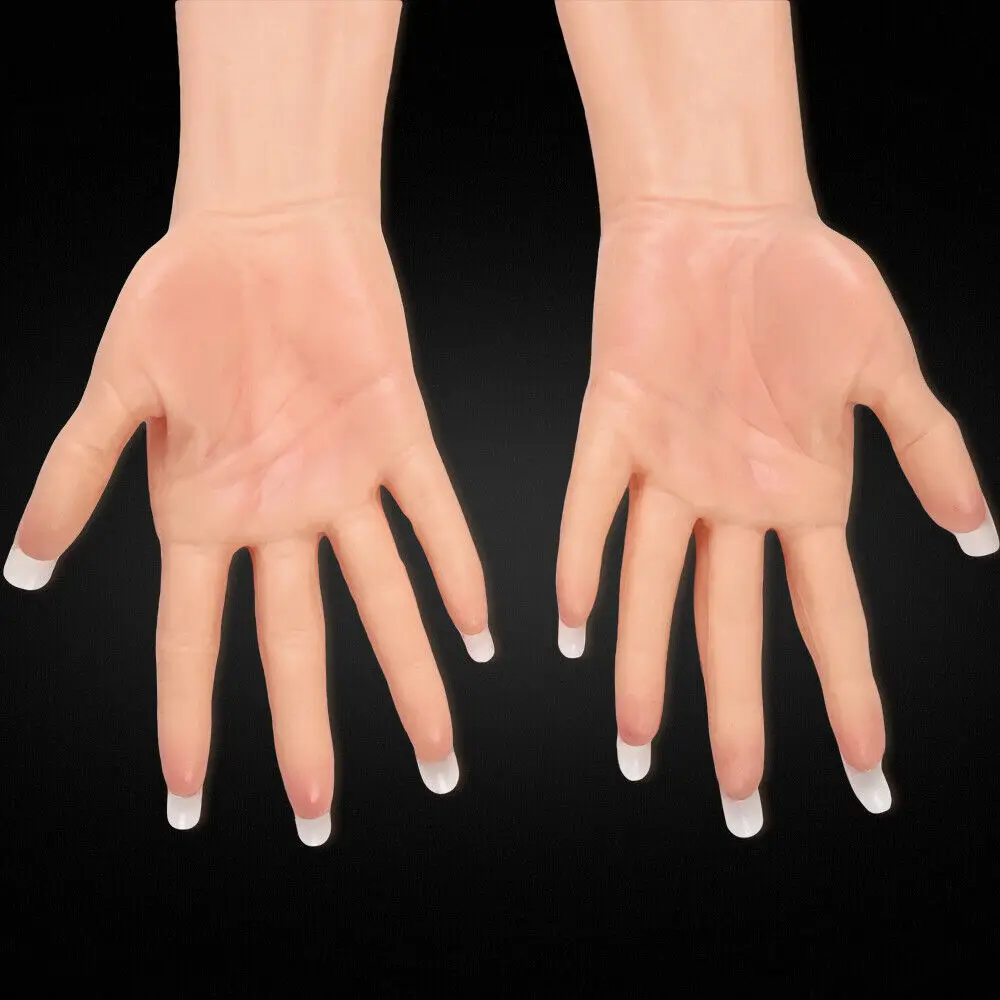 Único crossdresser silicone masculino para mulher luvas mangas prótese artificial braço mãos cobrir cicatrizes para cosplay