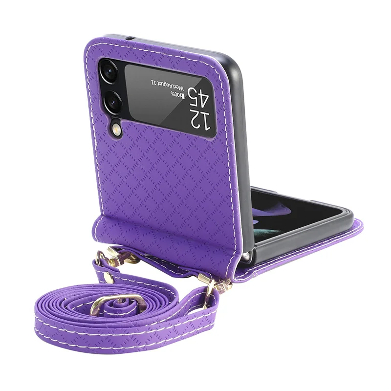 Crossbody Box Add-in Card Wallet Leather Case for Samsung Galaxy Z Flip 4 Flip 4 Flip 3 Flip 3 5 G Card Holder Phone Cover Coque