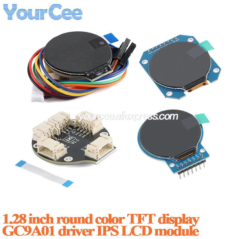 1.28 Inch Round Color TFT Display IPS 1.28' LCD Bare Screen Module 240×240 240*240 Resolution SPI Interface GC9A01 Driver