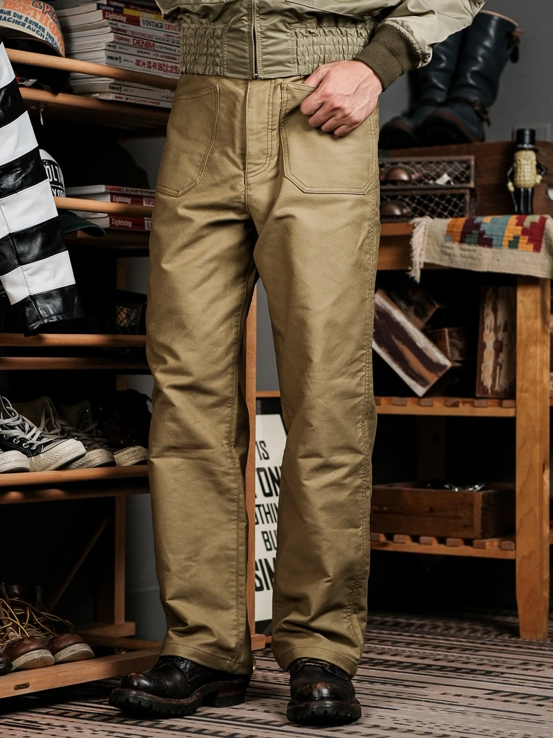Pantalones de trabajo de algodón grueso USN McCoy Versión N1, réplica clásica, cálidos, casuales, de pierna recta, antiarrugas