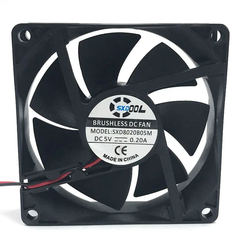 Original SXDOOL SXD8020B05M 80*80*20mm DC5V 0.20A 2600RPM 27CFM 30DBA axial cooling fan