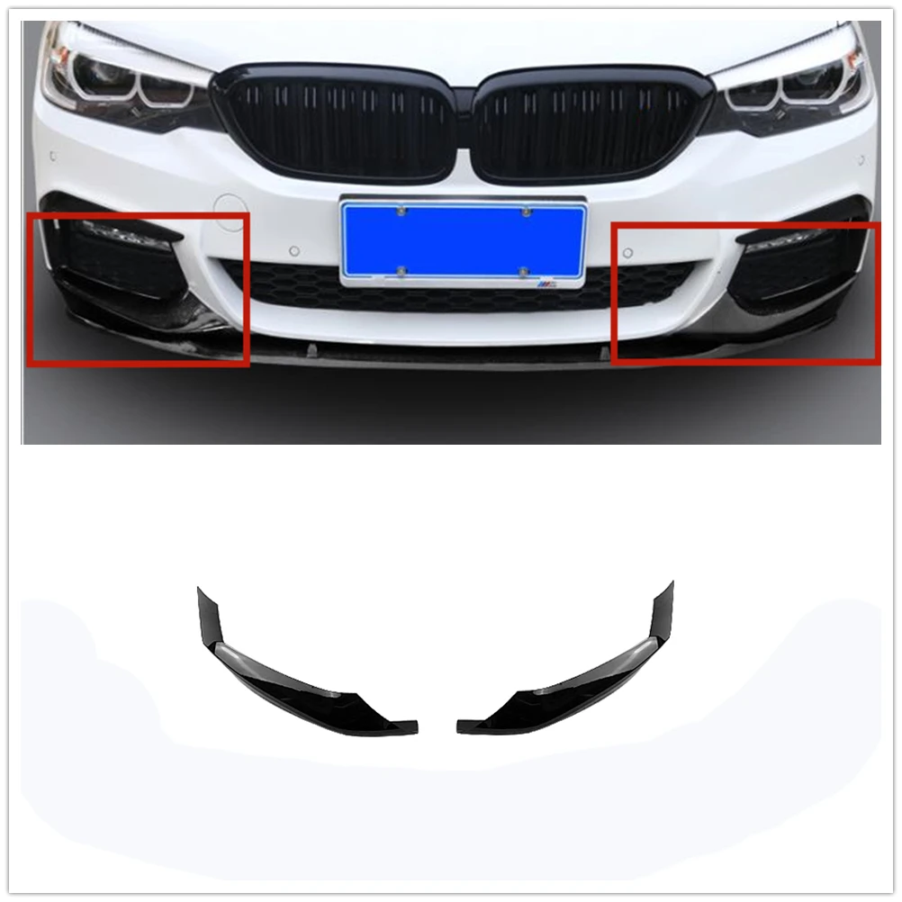 

For BMW G30 G31 5 Series 540i M550i M-Sport 2017-2020 Front Bumper Side Spoiler Cover Gloss Black Air Intake Vent Lip Splitter