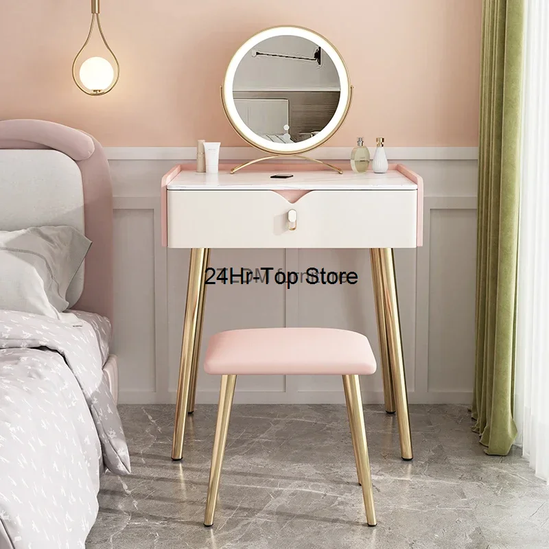 Narrow Nordic Desings Dressing Table Girls Small Mirror Light Dressing Table Vanity Mobile Coiffeuse De Chambre Furniture