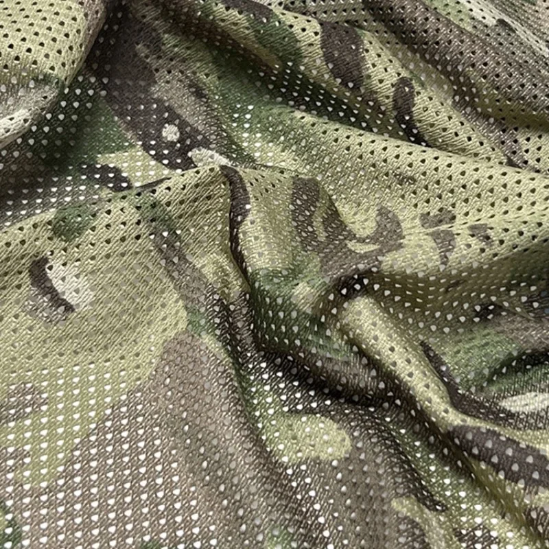 

Tactical Gear Camouflage Mesh Fabric 130GSM Nylon Polyester Cloth Ghillie Suit Sports Telas Hunting Accessories TMC Sewing DIY