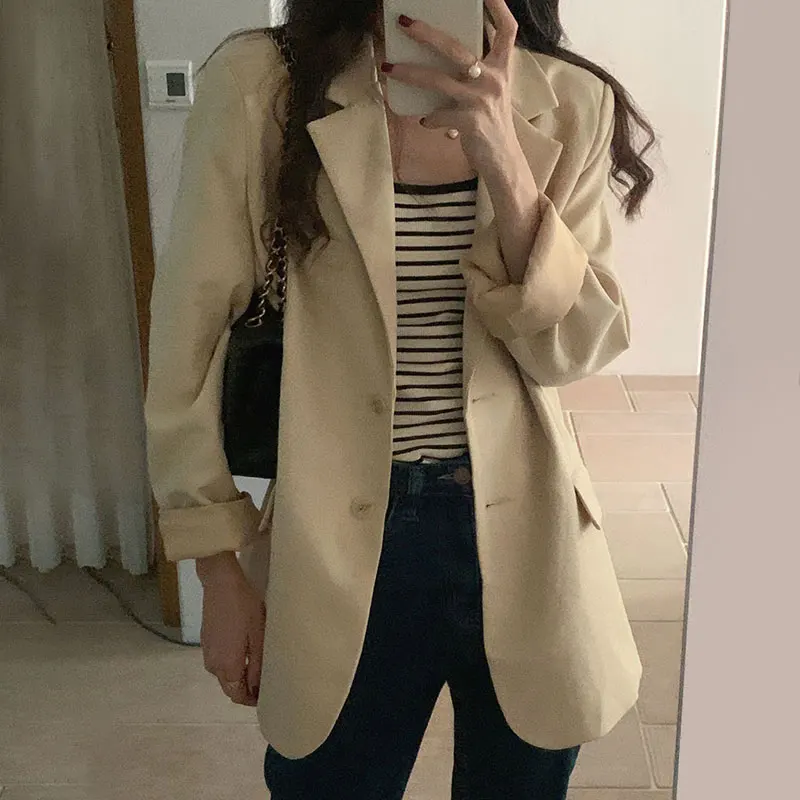 

Ele Spring Cr Yellow irt Design Long Sve Свободный женский костюм Jaet с вышитыми манжетами и отложным воротником Sli Oute...