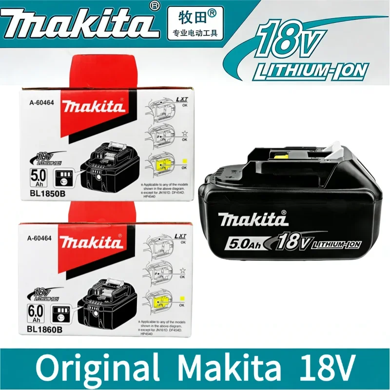 

100% original Makita 18V battery 6.0Ah rechargeable battery, Makita 18V 5.0Ah battery BL1850B BL1860B Makita 18V charger