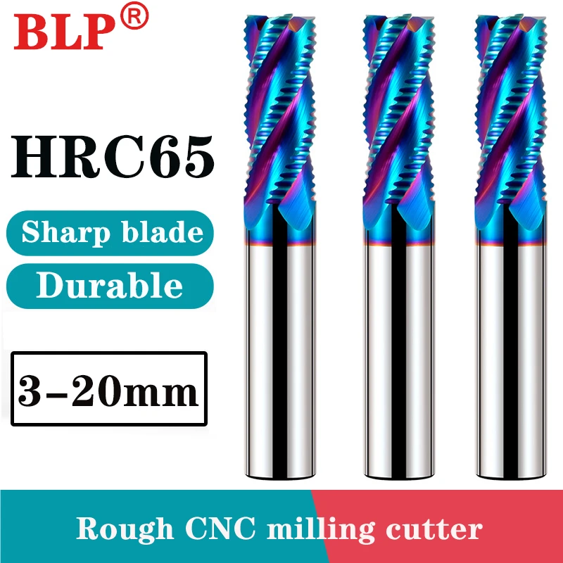 HRC65 Tungsten Steel Carbide Endmill 4 Flute Coarse Use Steel Specialized Corrugated Blade CNC Corn Milling Cutter Tools