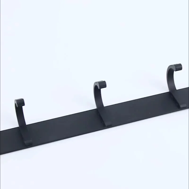 Matte Black Bathroom Hook Racks Wall Coat Hanger Hook Organizer Hangers Aluminum Wall Hanging Hook Hanger For Towels Robe Hook