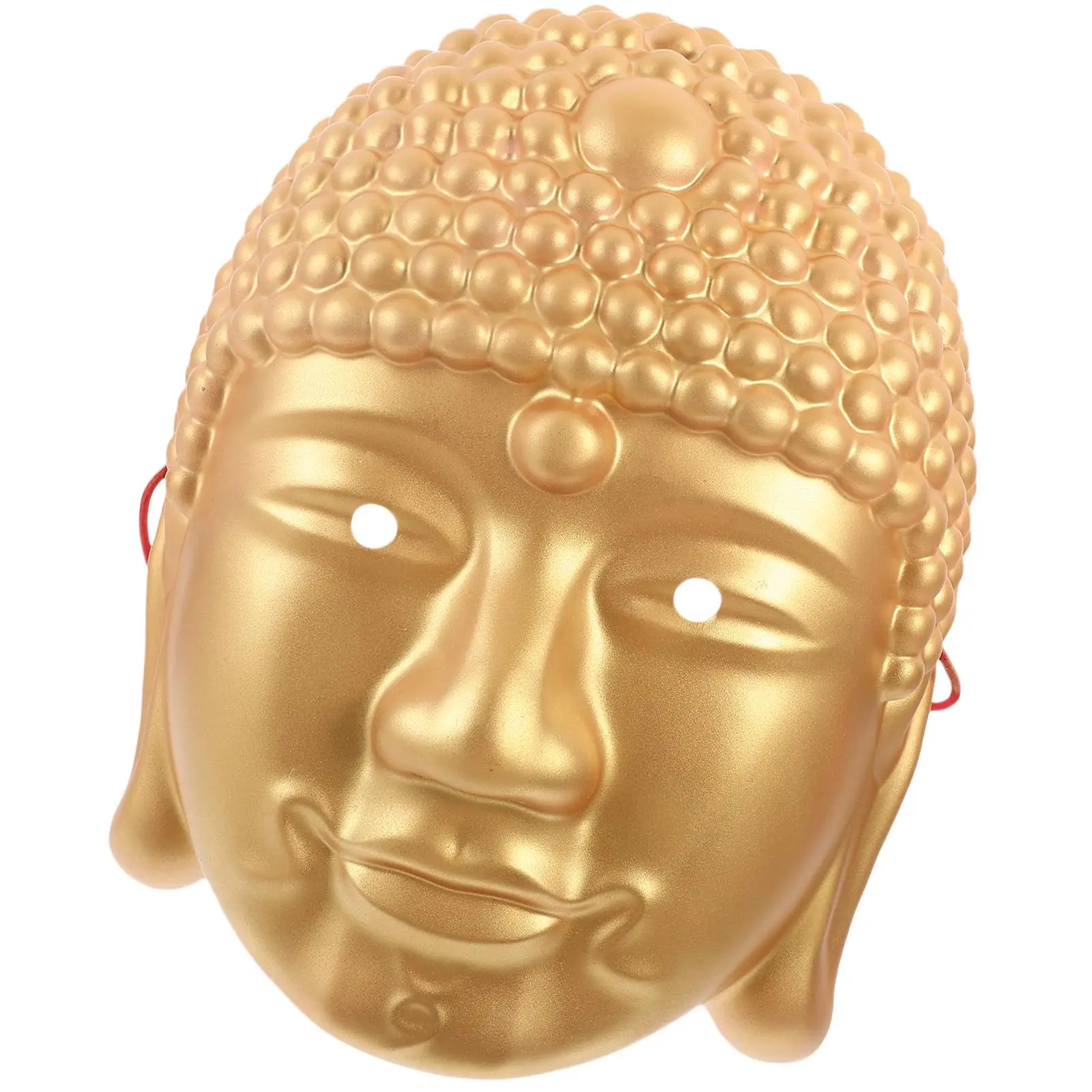 

Buddha Head Mask Gold PVC Face Costume Accessories for Party Halloween Cosplay Adult Decorative Reusable Lightweight Multi