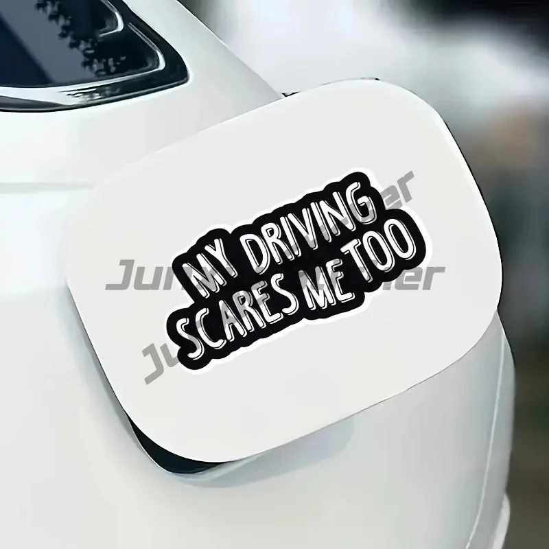 

My Driving Scares Me Too Car Bumper Window Stickers for Truck Van, Waterproof Car Decals, Vinyl Material Decorative Accessories