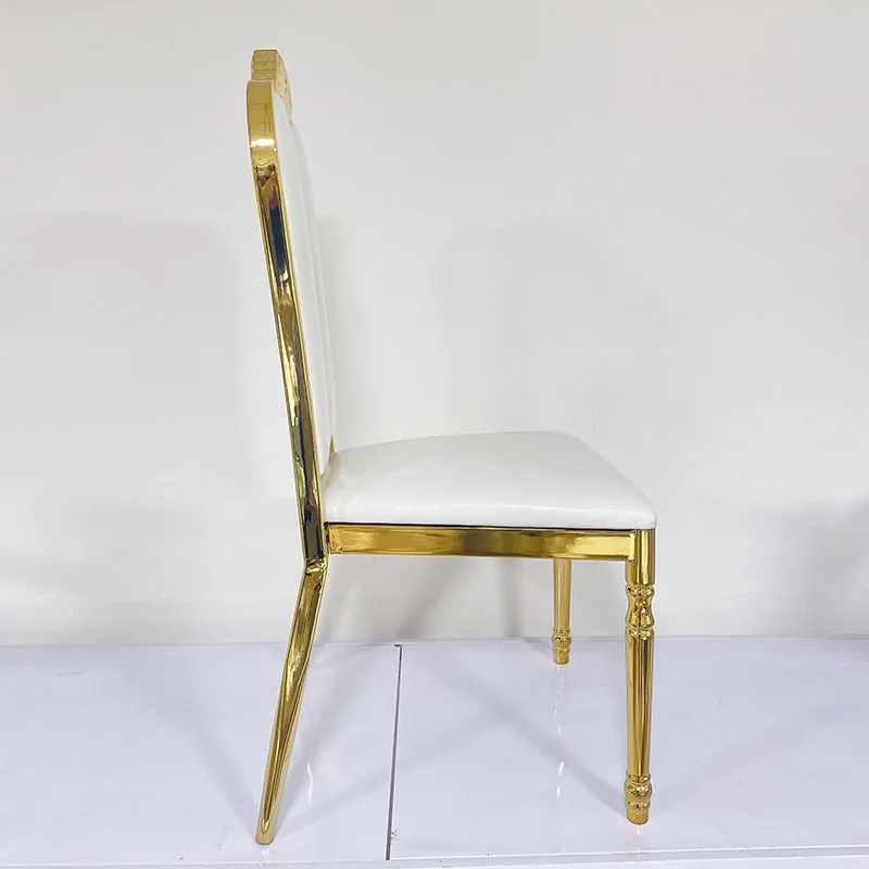 Modern luxury design hotel event stainless steel banquet dining chair gold wedding chair for sale