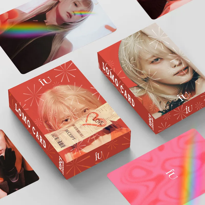 30Pcs/Set IU Holographic Laser Lomo Cards Lee Ji Eun Double Sides Photocards Fashion Selfie Ins Postcards Fans Collectibles Gift