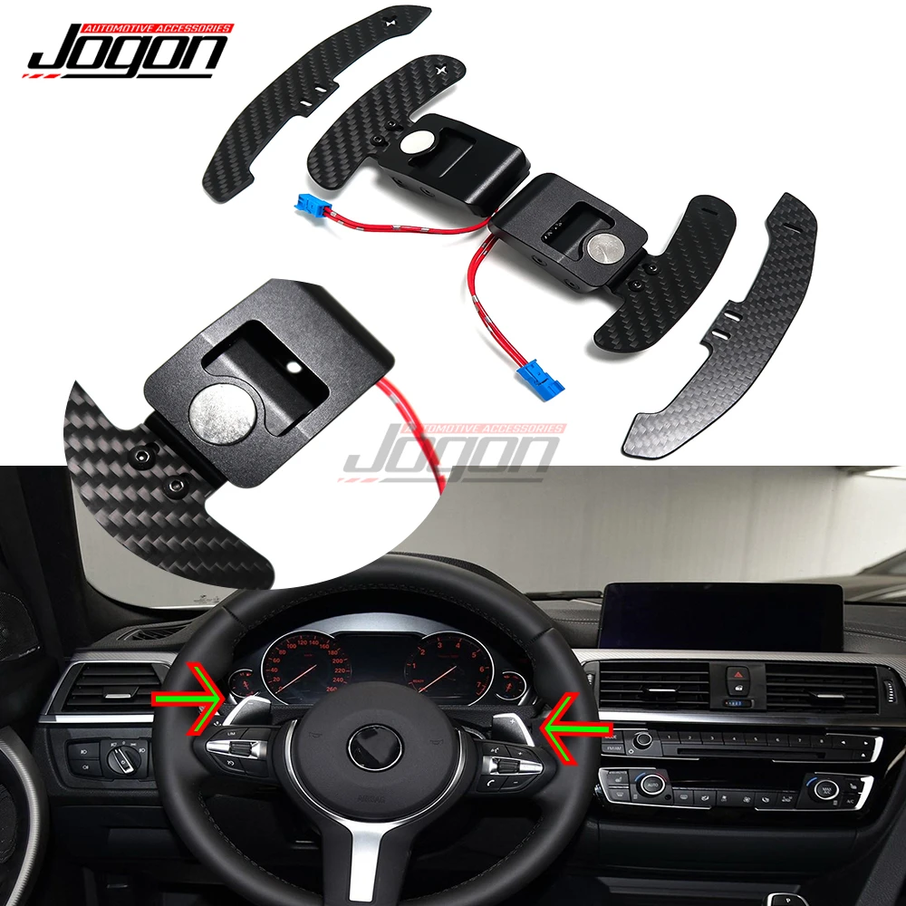 Carbon Car Steering Wheel Shifter Extension For BMW 1 2 3 4 5 Series F20 F22 F30 F32 F10 X5 X6 M Sport Magnetic Shift Paddle