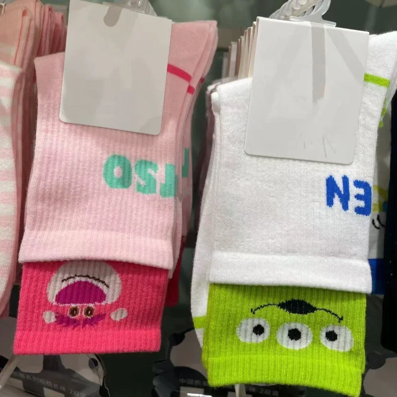 Disney Toy Story Women Cotton Socks Autumn Winter Knitting Alien Lotso Long Cartoon Korean Japanese Student Girls Stockings Gift