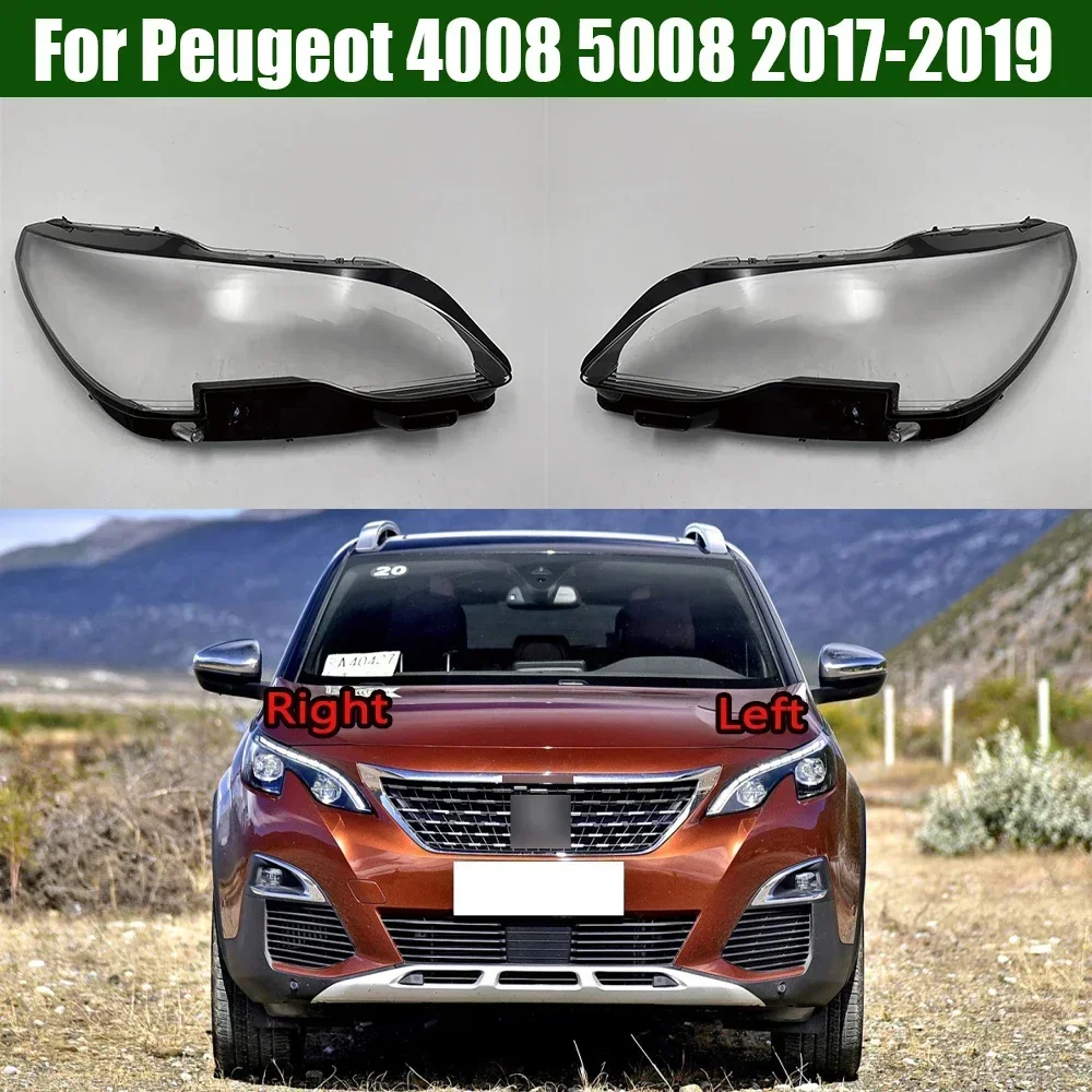

For Peugeot 4008 5008 2017 2018 2019 Headlight Transparent Shell Headlamp Cover Lens Plexiglass Replace The Original Lampshade