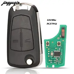 Jingyuqin WALKLEE vestito di Fod Chiave A Distanza 2 Pulsante 433Mhz PCF7941 per Opel/Vauxhall Astra H 2004-2009 zafira B 2005-2013 Auto di Vibrazione