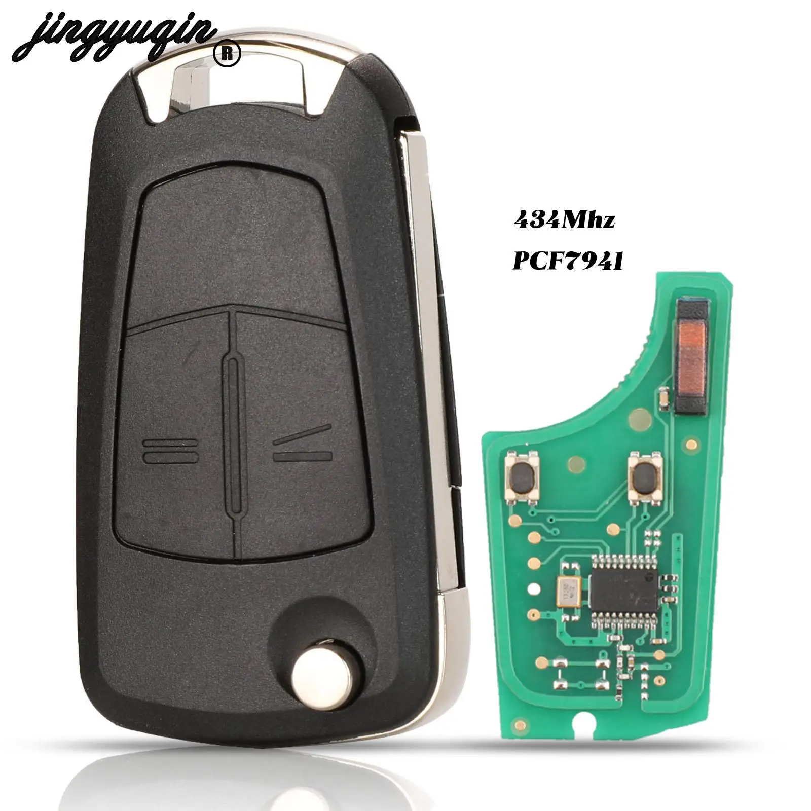 jingyuqin WALKLEE Remote Key suit Fod 2 Button 433Mhz PCF7941 For Opel/Vauxhall Astra H 2004-2009 Zafira B 2005 - 2013 Car Flip