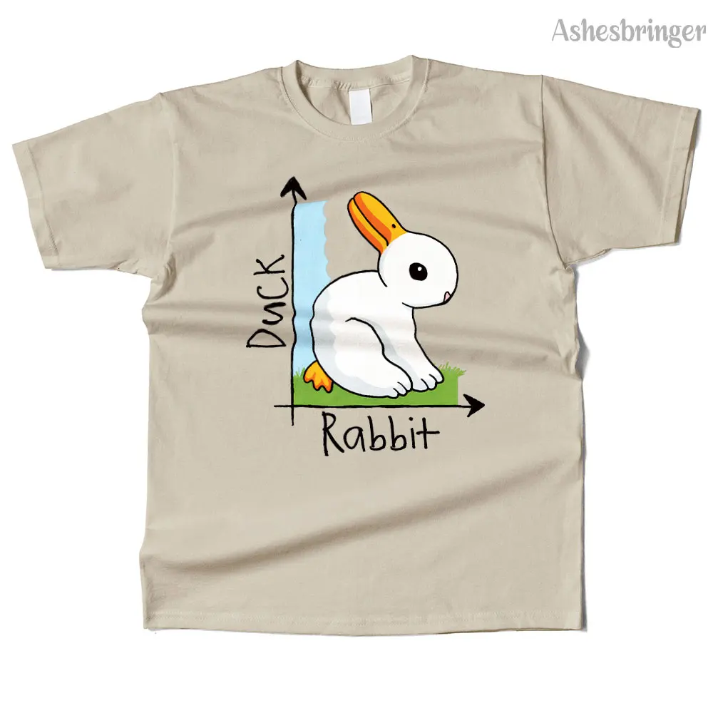 Mens Cotton Duck or Rabbit Graphic High Quality T Shirt Street Casual Style Tee for Men and Women