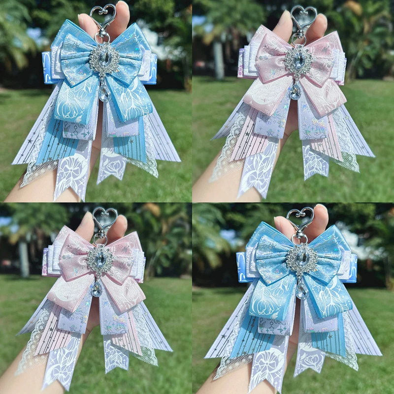 Double Layer Bow Pendant Versatile Ribbon Anime Ita Bag DIY Pendant Bag Lolita Two-Dimensions Ita Bag Jewelry Gift For Friends