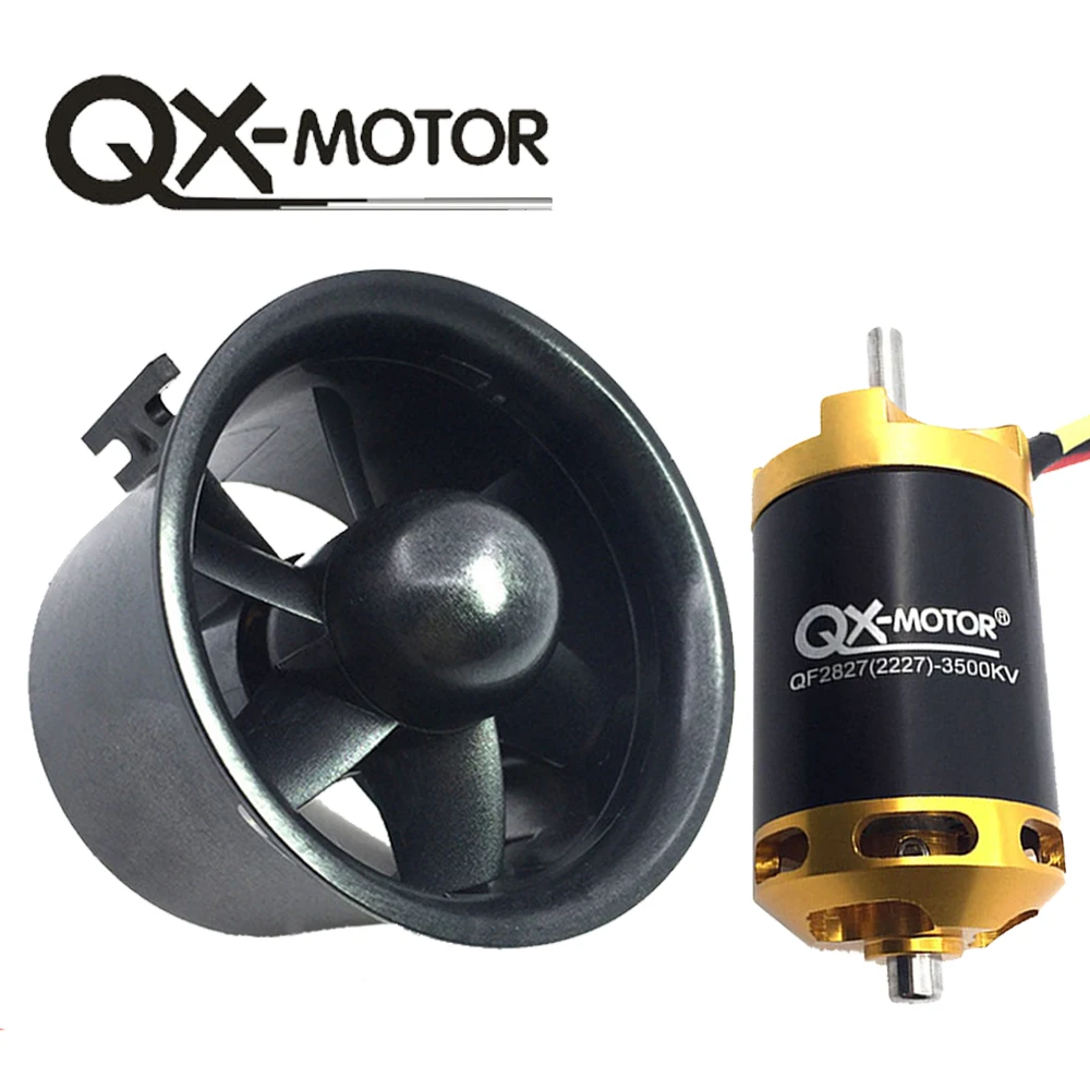 QX-Motor 2827 Brushless 2300KV 3500KV 3800KV Motor  6 Blades 70mm Ducted Fan EDF kit  For RC Airplanes