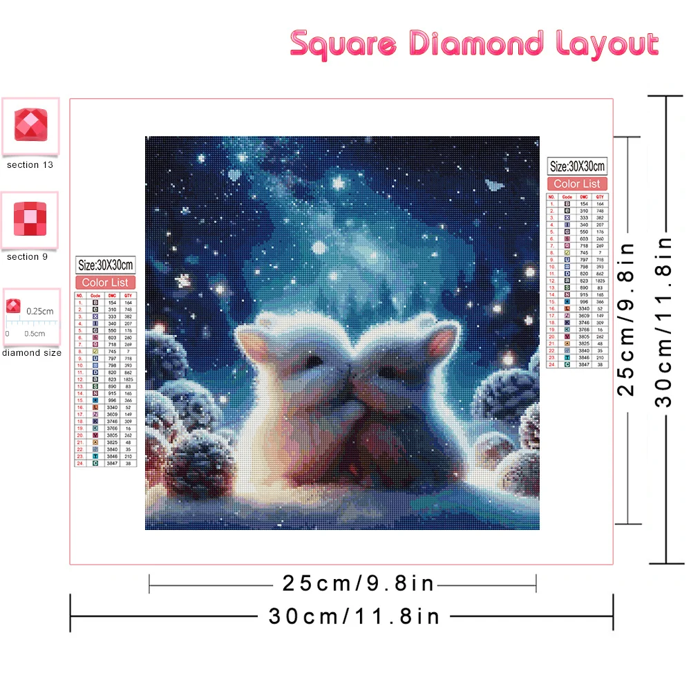 Huacan Diy Diamond Embroidery Rabbit Rhinestones 5d Diamond Painting Animal New Collection Art Wall Decor