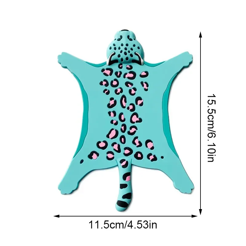 Cute Silicone Coaster Insulated Water Non-slip Pad Cartoon Animal Heat-resistant Cup Mat Tiger Leopard Placemat Home Kitchen