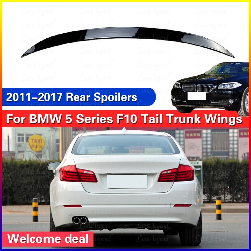 Car Tail Trunk Wings Wind Spoiler Rear Roof Wing Spoilers For BMW 5 Series F10 520i 525i M5 2011-2017 Auto Decoration Plastic