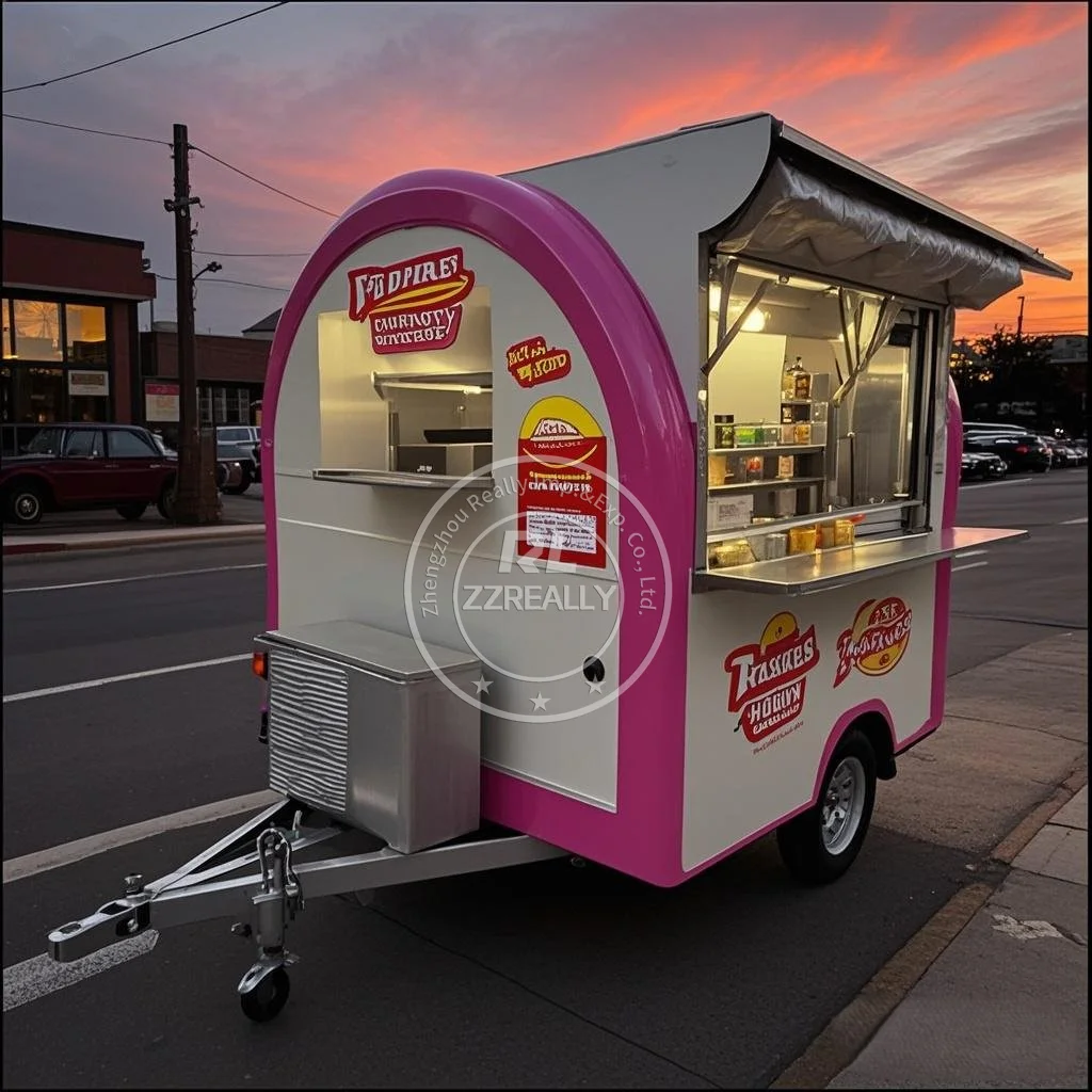 

Concession Food Trailer Coffee Cart Fully Equipped Street Mobile Hamburger Food Cart Food Truck For Sale