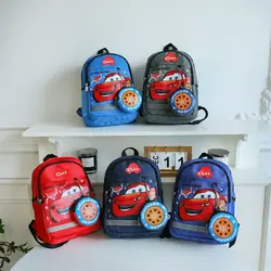 Cars Lightning McQueen Cartoon Animation Peripheral Cute Print Zipper Anti-Strangle Backpack Handsome Kindergarten Backpack Gift