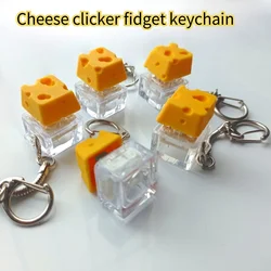 Cheese Funny Key Chain Keyboard Stress Relief Fidget Button Keycap Fidget Keychain Keyboard Keychain Toys Finger Keyboard