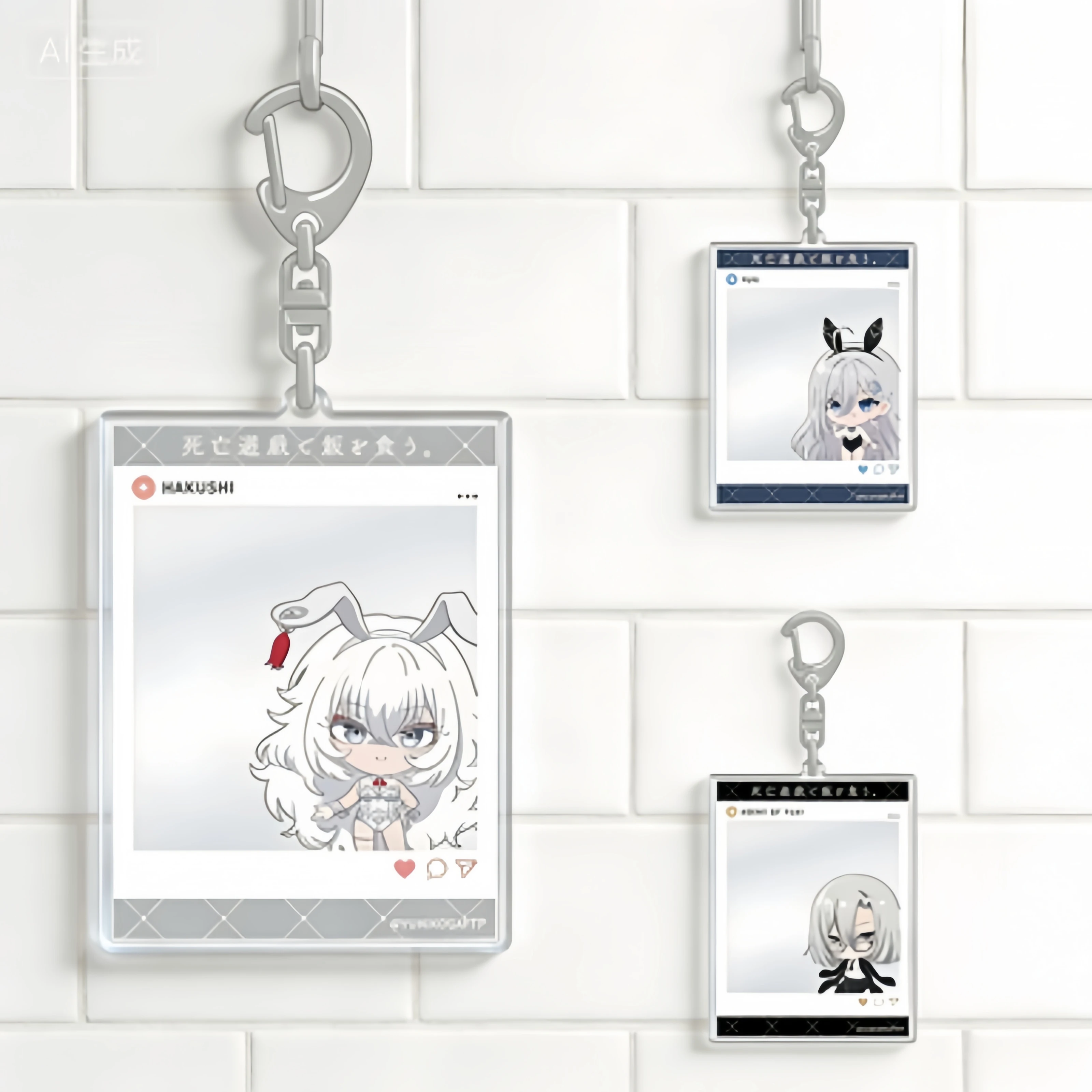 Anime Playing Death Games to Put Food on the Table yuki bemya aoi Collection Bag Pendant Acrylic Pendant Keychains Gift 6cm