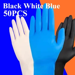 50PCS Disposable Nitrile Gloves Kitchen Dishwashing Disposable Nitrile Gloves Cleaning Pet Bathing Hair Dye Nail Art