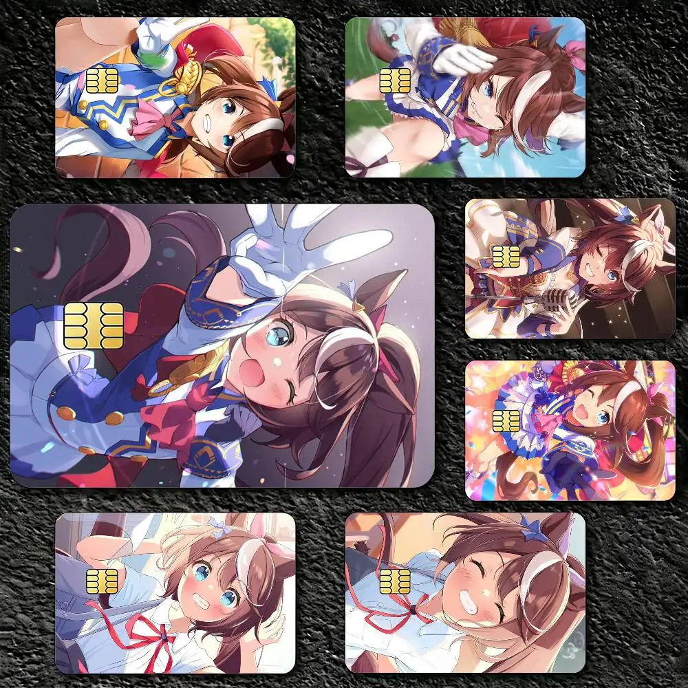 T-Tokai Teio U-UmaMusume Pretty Derby Decorative Waterproof Film Skin Cover Credit Card Stickers Debit Front Bank Bus Pass