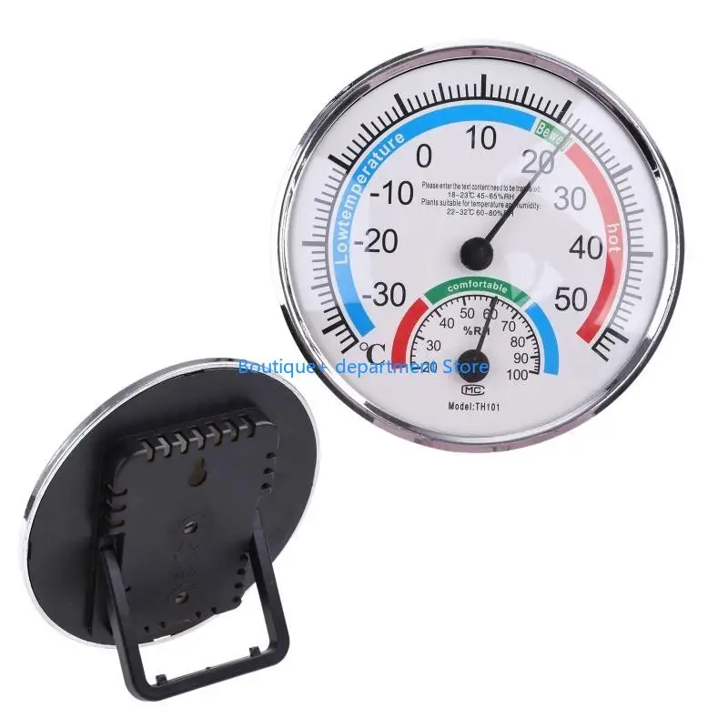 E1PD Mini Indoor Thermometer Hygrometer 2 in 1 Temperature Analog Humidity Monitor Gauge for Home Room