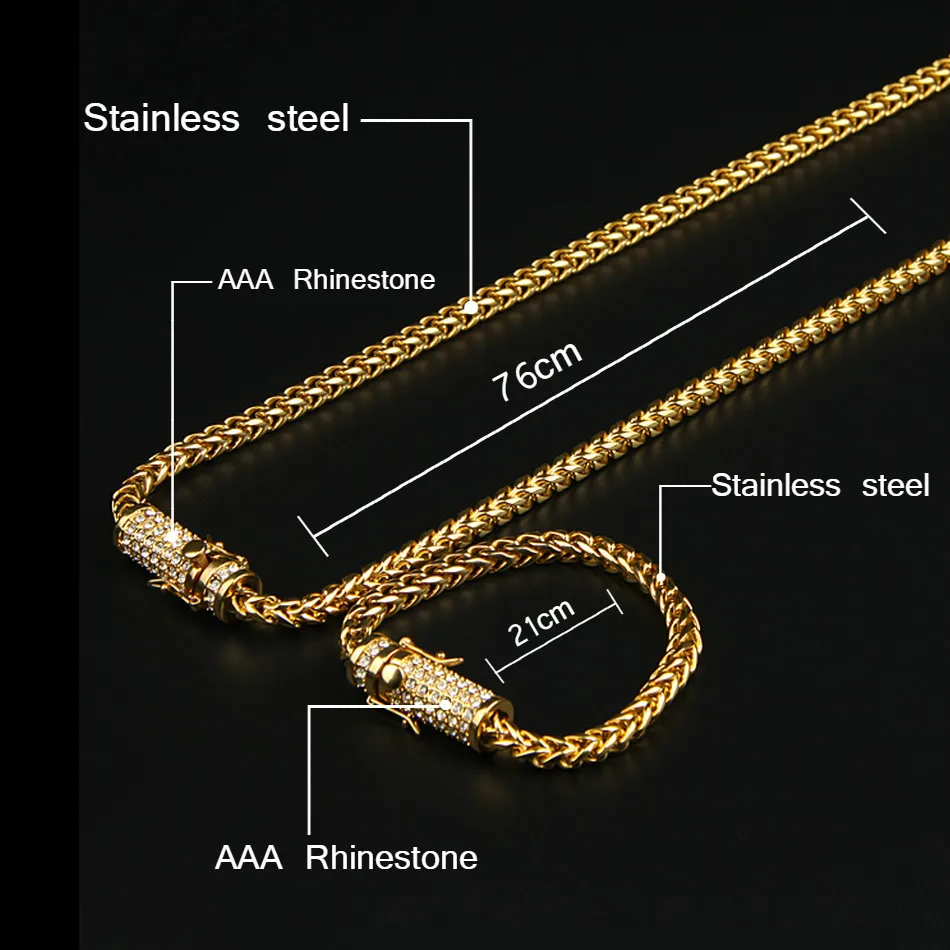 UWIN 6mm Stainless Steel Franco Cuban Box Chain Link Necklace 30\