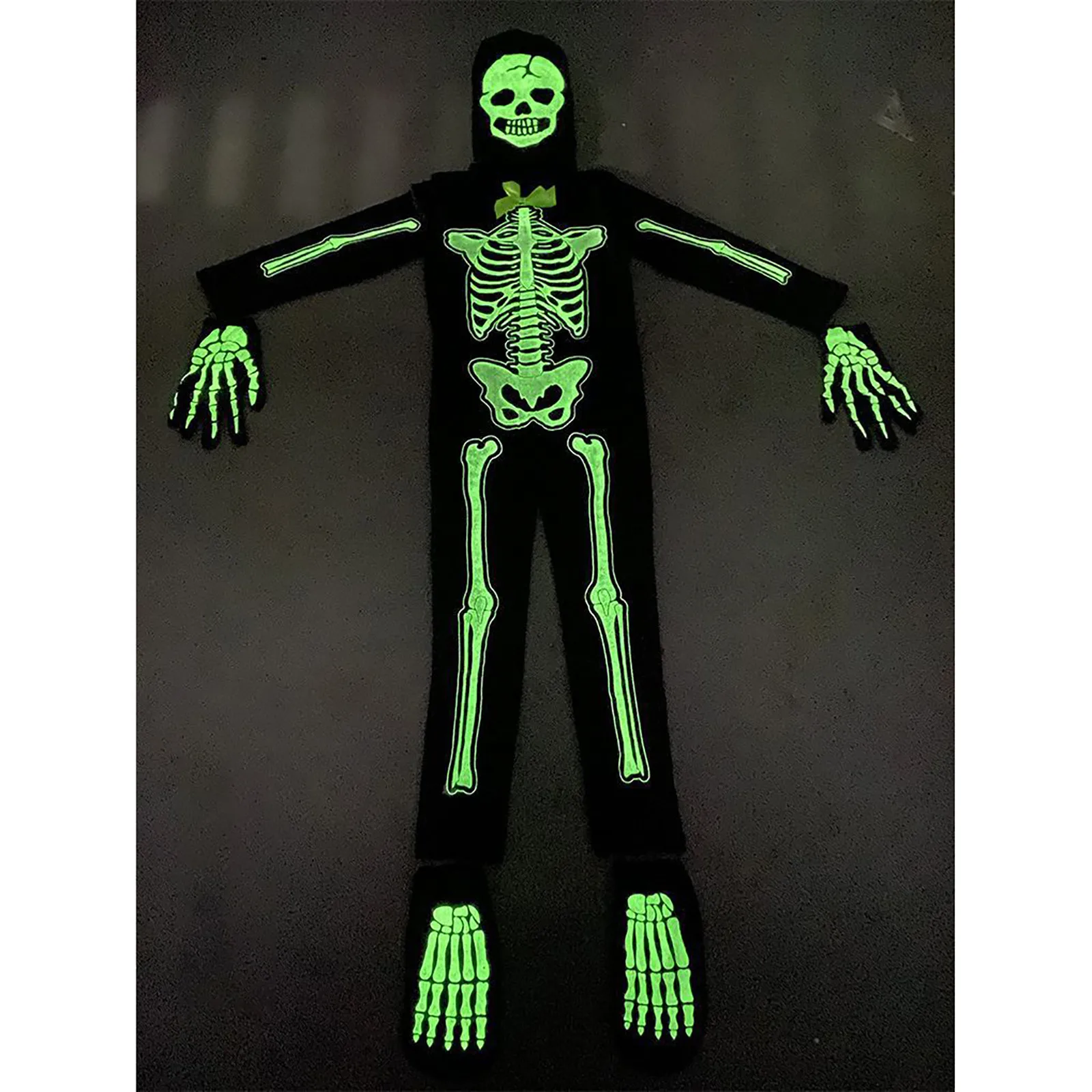 Children Halloween Glow in the Dark Skeleton Costume Jumpsuit Kids Outfit Cosplay Costumes Costume Accessories and Cosplay Props