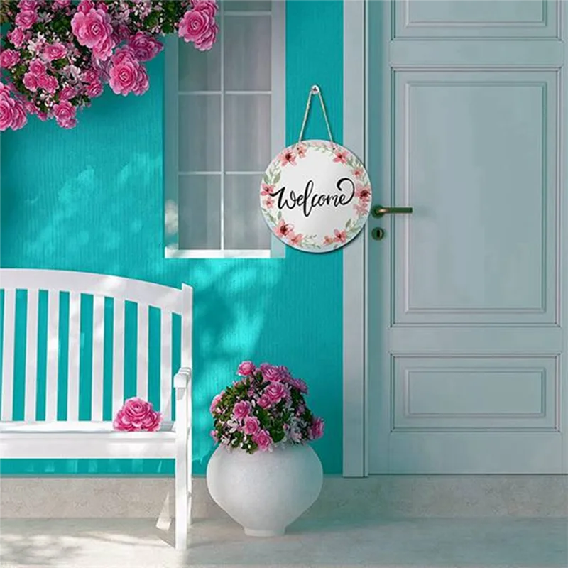 

Y51A-Sublimation Door Hanger Sign Outdoor Hanging Vertical Sign Round Hanging Sign Board Personalized DIY Wall Sign
