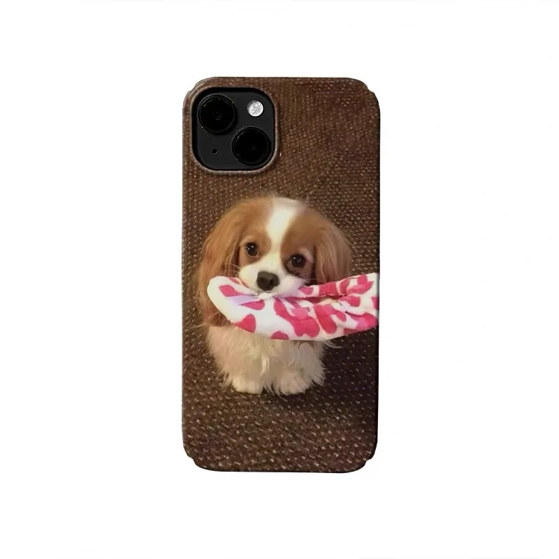 

Ins Brown Cute Dog Cartoon Phone Case for IPHONE 17 Air 16E 15 PROMAX 14 Plus 13 12 MINI 11 PRO 16Plus XR XS Acrylic Phone Cover
