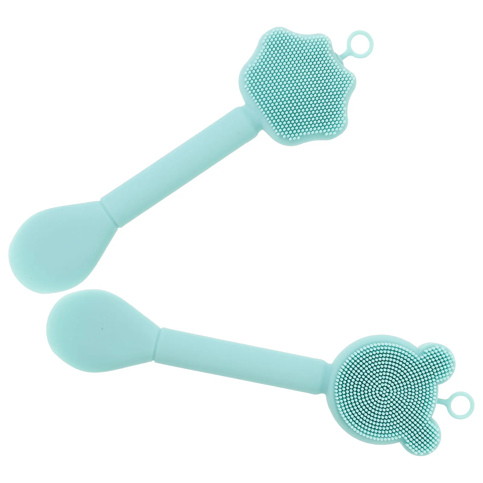 

2 pcs Silicone Face Brush Cute Pink Double-end Cleansing Scrubber Mask Applicator Facial Makeup Washable Soft Durable