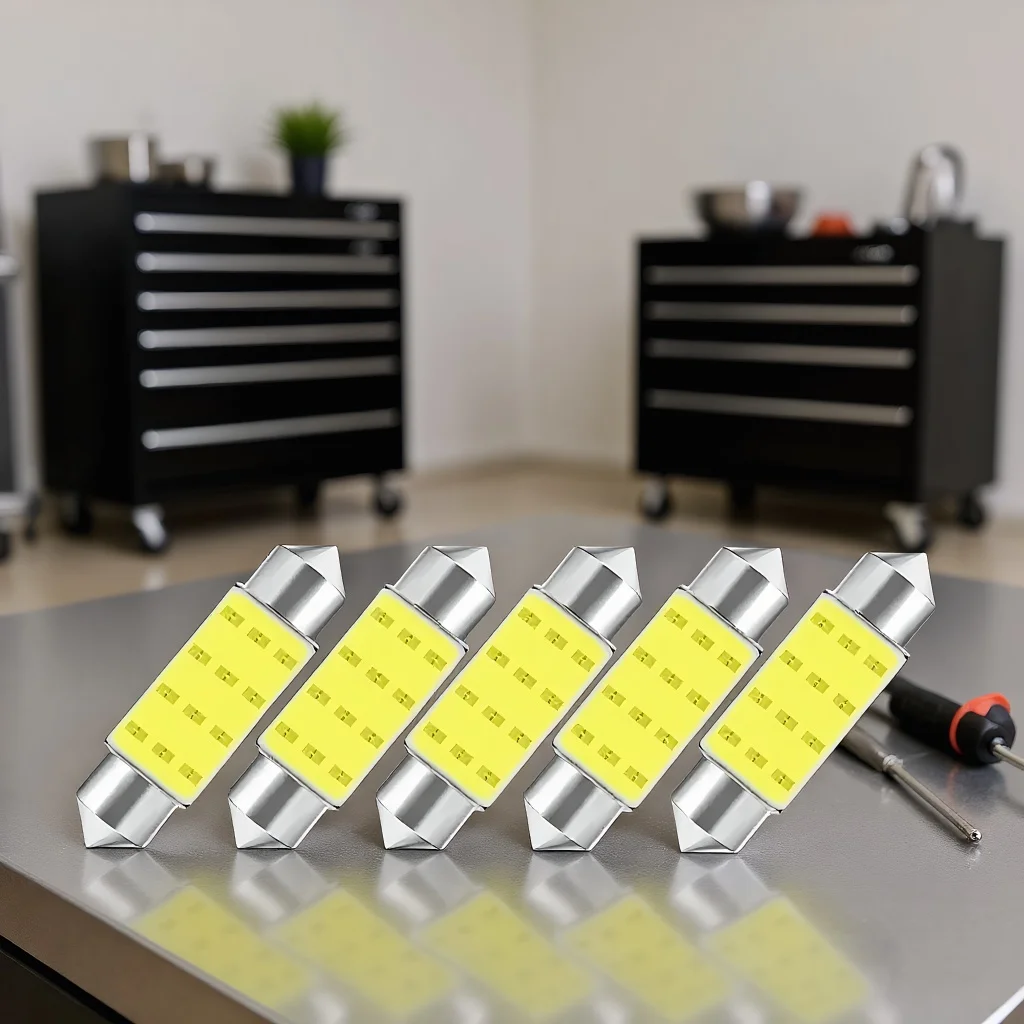 

Светодиодная лампа COB 12 В: C5W C10W 7000K Белый гирлянда 39 мм для внутреннего купола, багажника, освещения номерного знака автомобиля