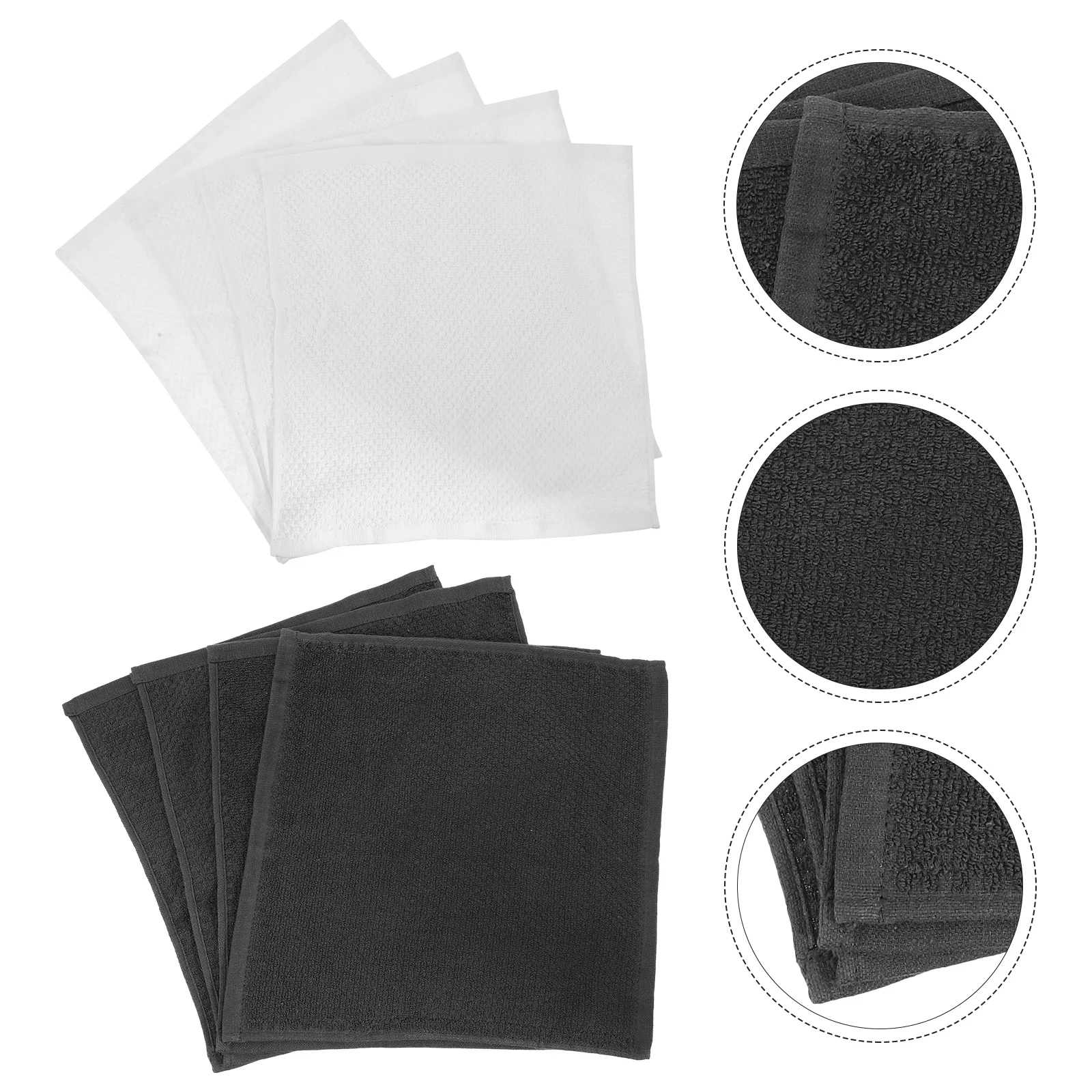

8Pcs Dish Washing Cloth Set Durable Kitchen Strong Water Absorption Easy Use Dish Cleaning Cloths Black White