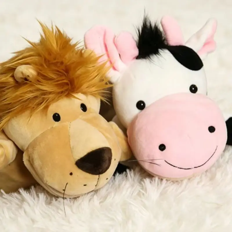 Creative Cartoon Puppet Gloves Plush Animals With Active Mouths Funning Surprise Holiday Gifts For Good Friends With Dolls