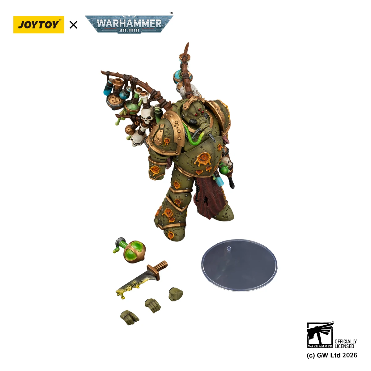 [IN STOCK]JOYTOY Warhammer 40K 1/18 Action Figure Death Guard Biologus Putrifier&Tallyman 2PCS Anime Model view 4