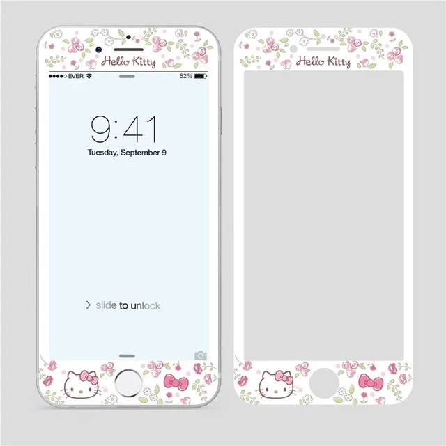 Full Tempered Glass For Apple iPhone 6 7 8 Screen Protector for 6s 7plus Protection Glas Film Sanrio Hello Kitty Melody Leopard