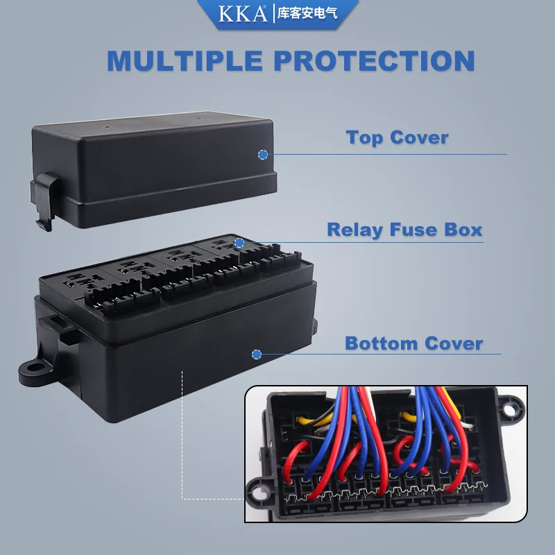 8 Ways 9 Ways Car Boat Fuse Box Holder Blade Fuse Holder 12V/24V [Fuses Connectors Included]