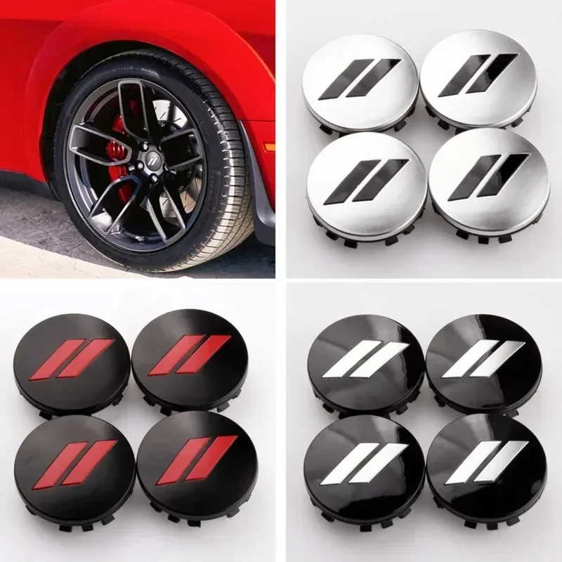 Para Dodge, 4 tapas de centro de rueda con logo de coche de 63 mm, emblema adhesivo para cubierta de llanta Chrysler 300C, Charger, Challenger, Hellcat, SRT