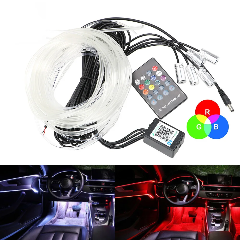 

12V LED Strip 6m Smart RGB Lights Car Decorative Ambient Lamp Sound Sensor Caravan RV Off Road 4x4 Auto Accessories Interior DIY