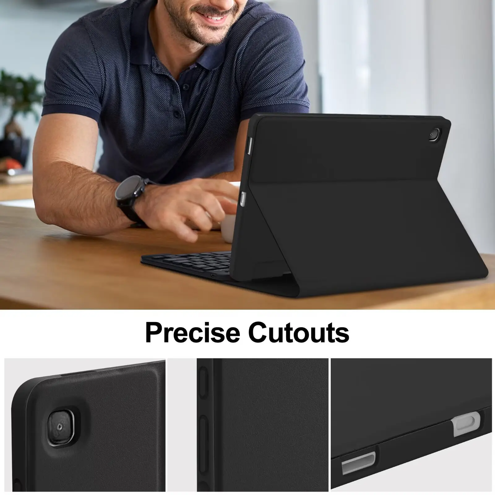 حافظة أقراص لهاتف سامسونج جالاكسي تاب S6 لايت 2024(SM-P620/P625/P627)2022(SM-P613/P619) 2020(SM-P610/P615) لوحة مفاتيح ذات فتحة قلم