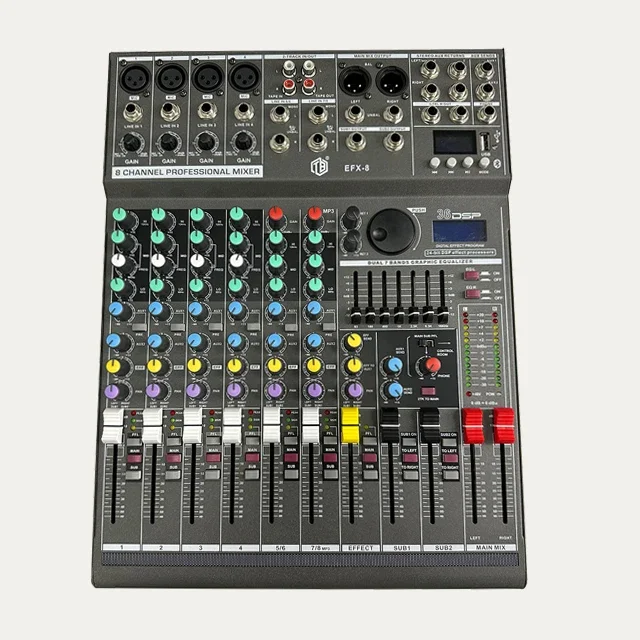 EFX8 8-channel Dj Controller Console Digital Professional Karaoke Mixer Amplifier Sound Audio System miniature audio mixer