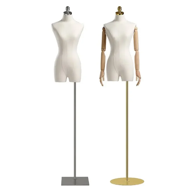 Korean version of small-breasted model clothing store, female model window display shelf, half-body platform display shelf
